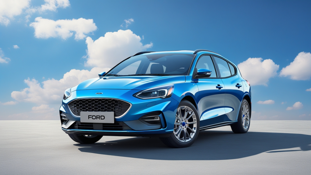 Blue colored ford available for rental in maimi