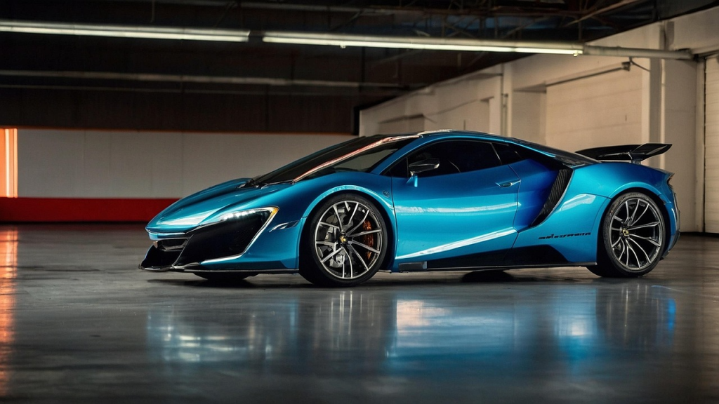 a blue car to show the suspension system